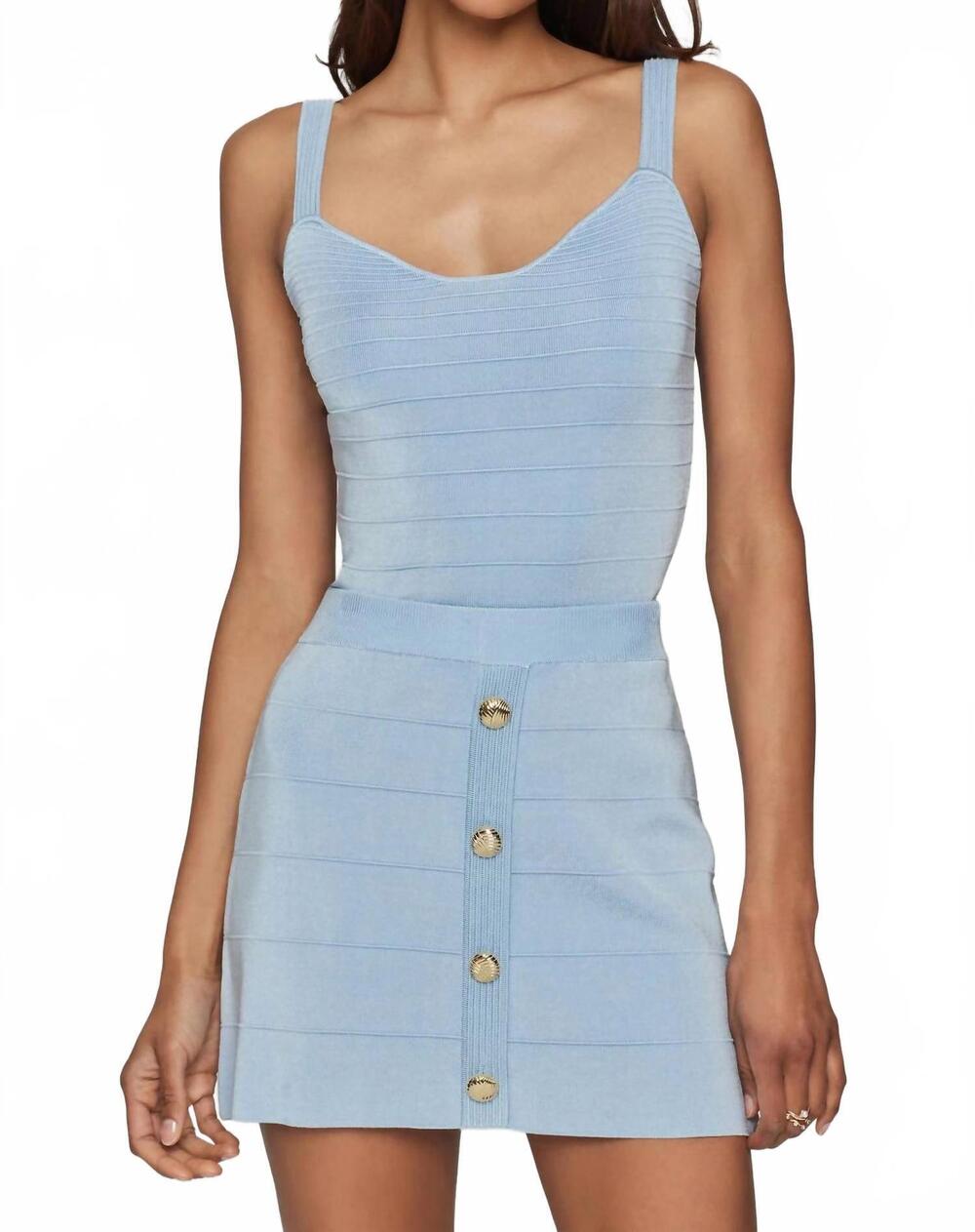 NEW GENERATION LOVE sasha bandage skirt in light blue